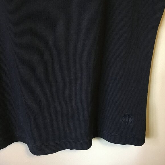 "346" Brooks Brothers Dark Navy Blue Vertical Ribbed Cotton Tank Top - Picture 4 of 11